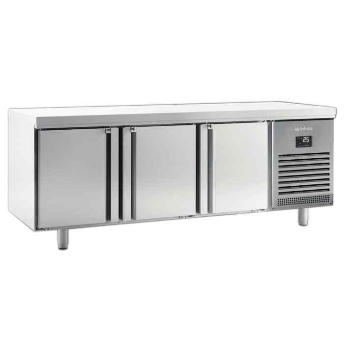 Infrico Refrigerated Counters 2–3 Door Range – stainless undercounter chillers for British catering and hospitality kitchens