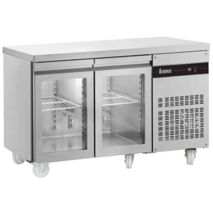 Inomak Double Hinged Gastronorm Counter Refrigerator (Glass & Solid Door Options) – compact cold storage for UK catering kitchens