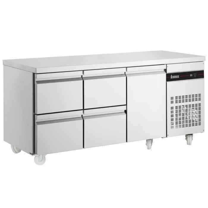 Inomak Double to Six Drawer Gastronorm Counter Refrigerator (274L–583L Capacity) – energy-efficient undercounter refrigeration for British hospitality venues