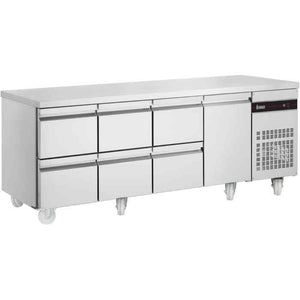 Inomak Double to Six Drawer Gastronorm Counter Refrigerator (274L–583L Capacity) – energy-efficient undercounter refrigeration for British hospitality venues