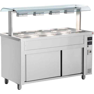 Inomak Bain Maries with Double Sneeze Guard 3–4 GN 1/1 Pan Range – hygienic dual-guard heated display units for UK catering kitchens