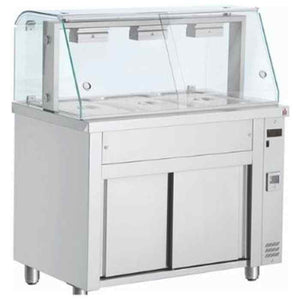 Inomak Bain Maries with Glass Canopy 3–5 GN 1/1 Pan Range – illuminated heated showcases for UK catering kitchens