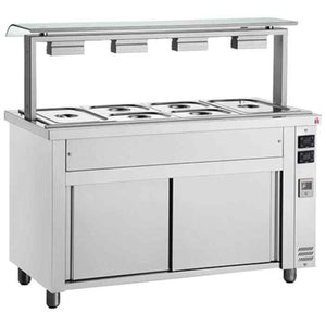 Inomak Bain Maries with Heated Cupboards & Sneeze Guard 3–5 GN 1/1 Pan Range – hot-holding buffet stations for British hospitality venues