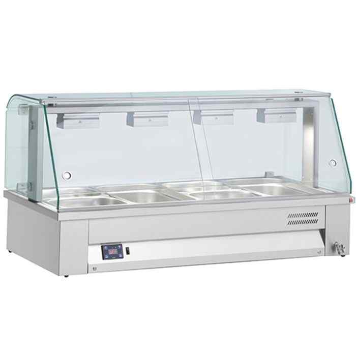 Inomak Countertop Bain Maries with Glass Canopy 2–4 GN 1/1 Pan Range – illuminated heated displays for British hospitality venues