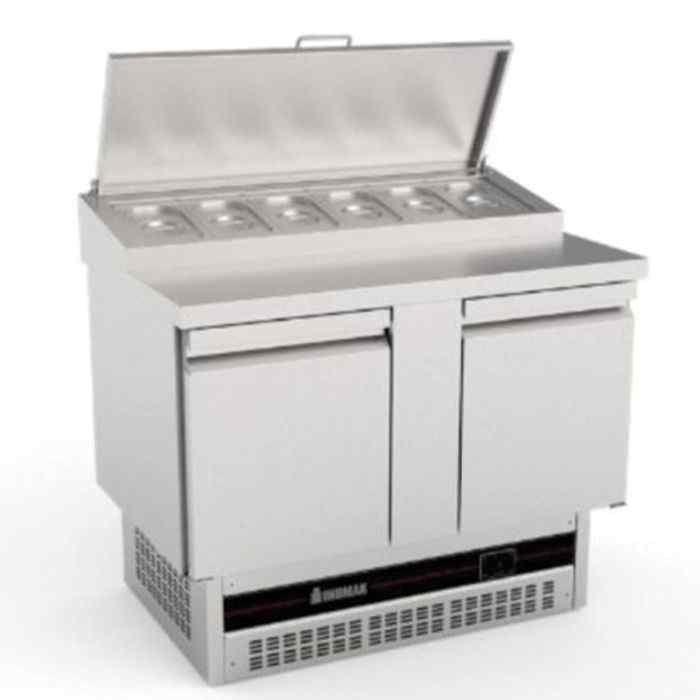 Inomak Double Hinged Door Compact Gastronorm Prep Counter (BPZP7300) – stainless steel refrigerated workstation for British hospitality venues