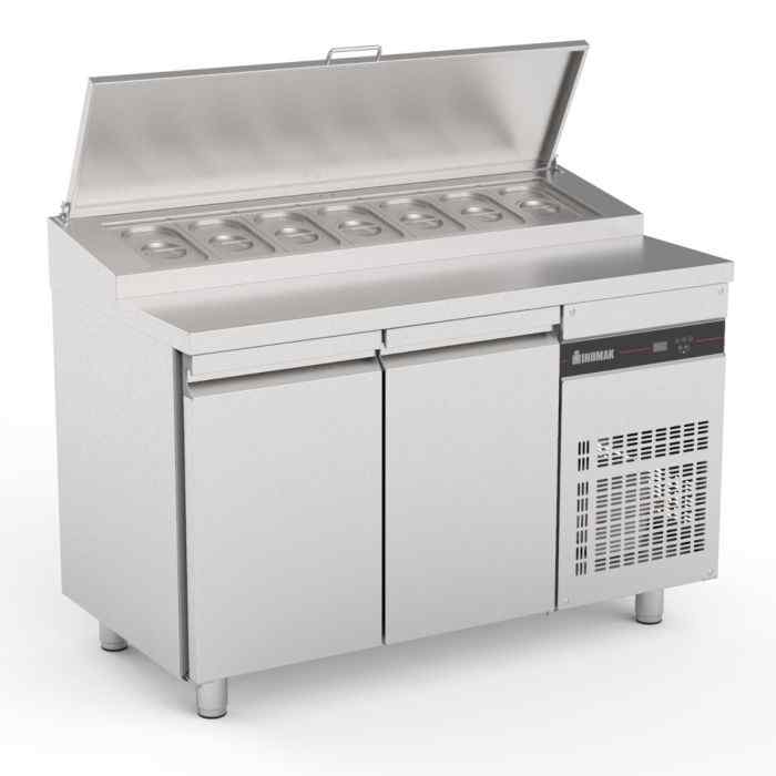 Inomak Gastronorm Prep Counter with Raised Collar (2–4 Door Range) – professional chilled prep stations for UK foodservice operations
