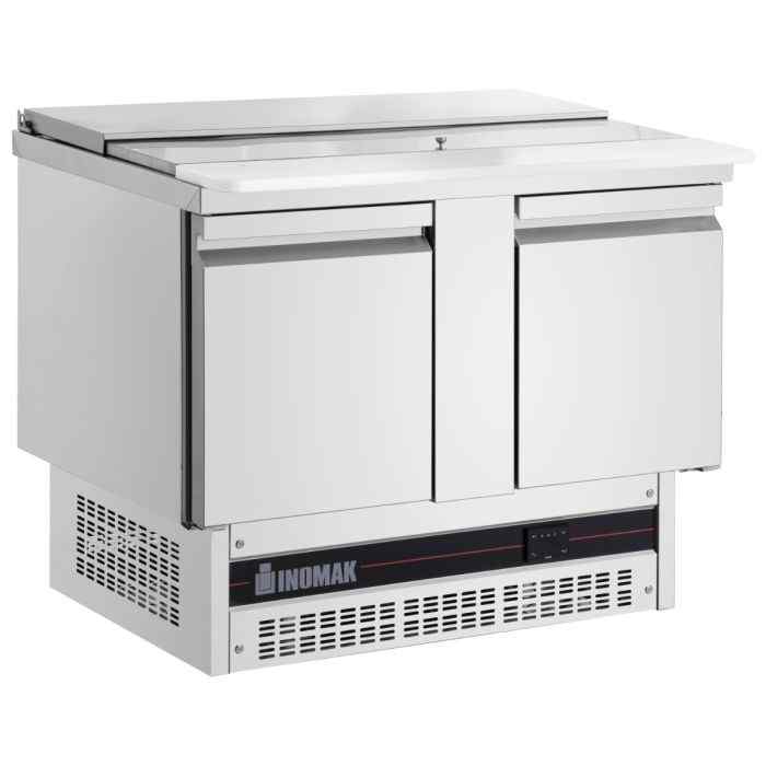 Inomak Double Hinged Door Gastronorm Saladette with Cutting Board (BSV77-HC) – commercial prep fridge for UK foodservice operations