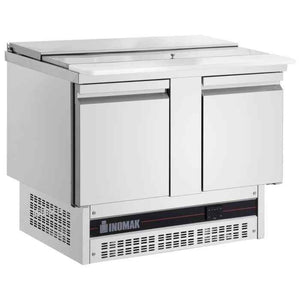 Inomak Double Hinged Door Gastronorm Saladette with Cutting Board (BSV77-HC) – commercial prep fridge for UK foodservice operations