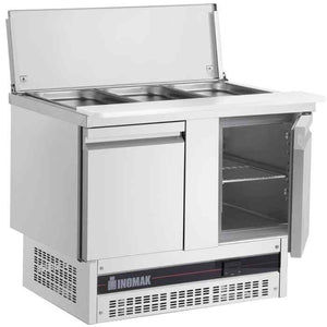 Inomak Double Hinged Door Gastronorm Saladette with Cutting Board (BSV77-HC) – commercial prep fridge for UK foodservice operations