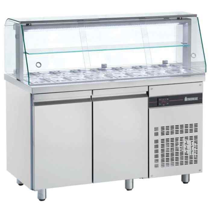 Inomak Saladette with Display Case (2–3 Door Range) – chilled food preparation counters for nationwide UK supply