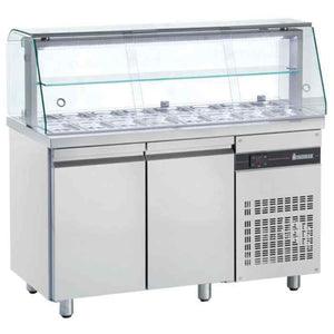 Inomak Saladette with Display Case (2–3 Door Range) – chilled food preparation counters for nationwide UK supply