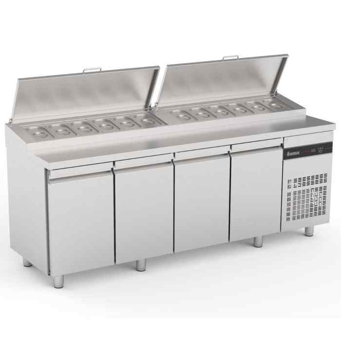 Inomak Gastronorm Prep Counter with Raised Collar (2–4 Door Range) – professional chilled prep stations for UK foodservice operations