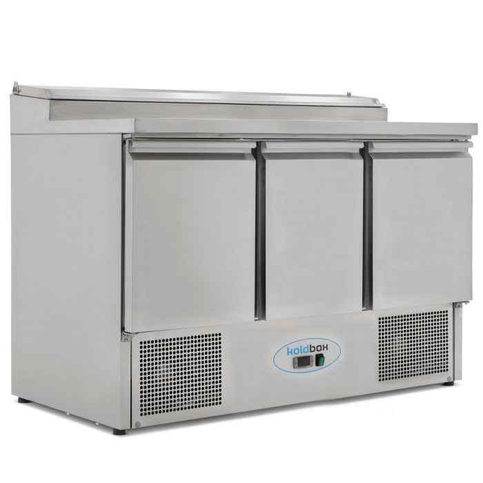 Koldbox Compact Refrigerated Prep Counters with Raised Collar 2–3 Door Range – elevated cold prep design for UK catering kitchens