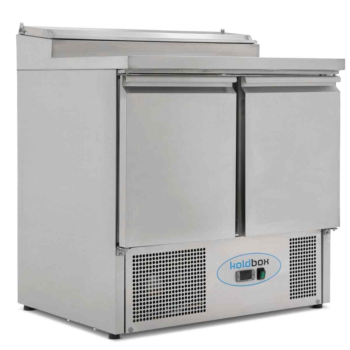 Koldbox Compact Refrigerated Prep Counters with Raised Collar 2–3 Door Range – elevated cold prep design for UK catering kitchens