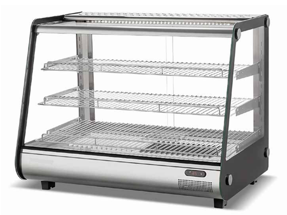 Master CTM980 hot curved glass display for keeping pastries, meats and hot food warm and ready to serve