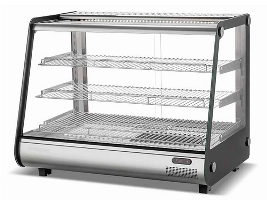 Master CTM980 hot curved glass display for keeping pastries, meats and hot food warm and ready to serve