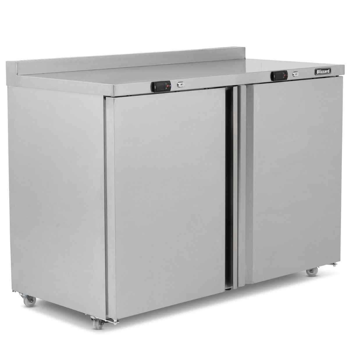 Blizzard Double Hinged Door Freezer/Fridge Workstation (UCFR280) – stainless steel prep counter for UK commercial kitchens