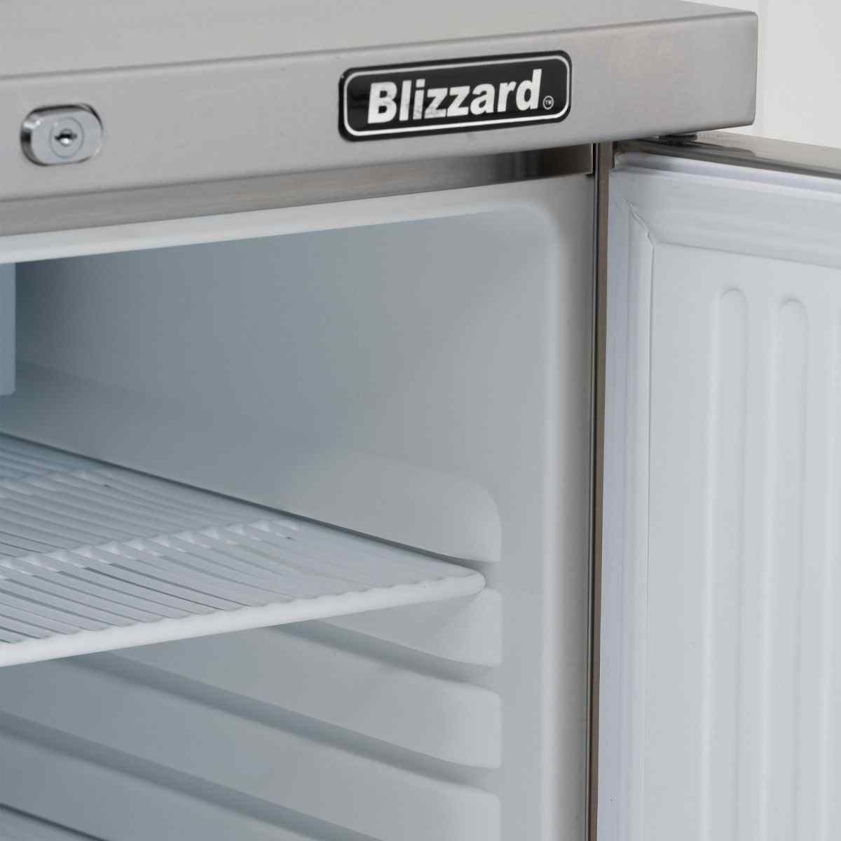 Blizzard Double Hinged Door Freezer/Fridge Workstation (UCFR280) – stainless steel prep counter for UK commercial kitchens