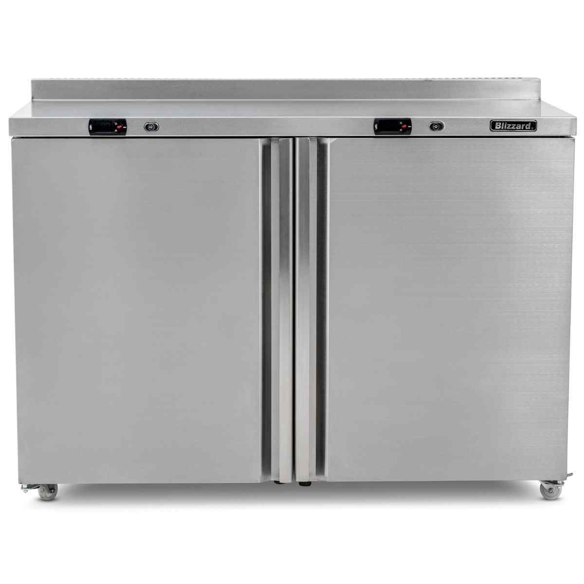 Blizzard Double Hinged Door Freezer/Fridge Workstation (UCFR280) – stainless steel prep counter for UK commercial kitchens