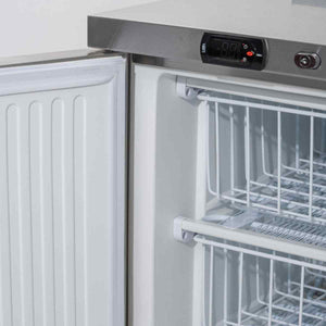 Blizzard Double Hinged Door Freezer/Fridge Workstation (UCFR280) – stainless steel prep counter for UK commercial kitchens