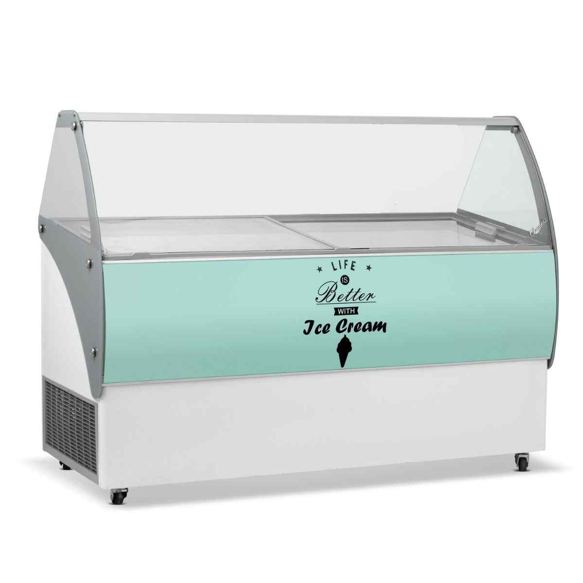 Crystal Elegante Ice Cream Display 353 L – 557 L Range – curved-glass presentation freezer for British hospitality venues