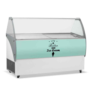 Crystal Elegante Ice Cream Display 353 L – 557 L Range – curved-glass presentation freezer for British hospitality venues