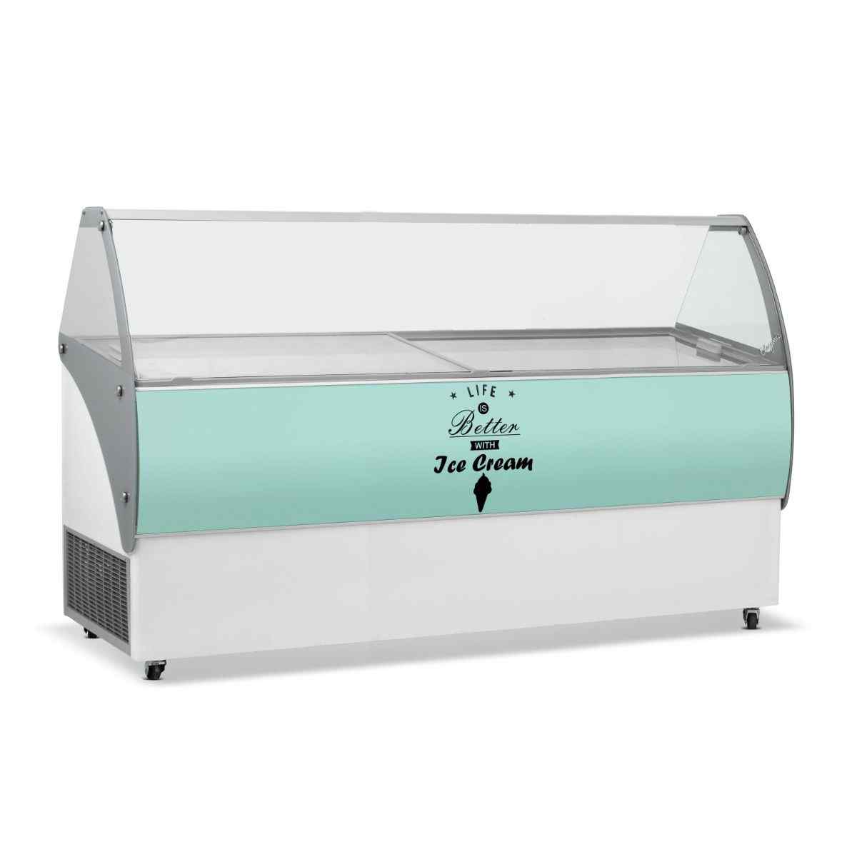 Crystal Elegante Ice Cream Display 353 L – 557 L Range – curved-glass presentation freezer for British hospitality venues