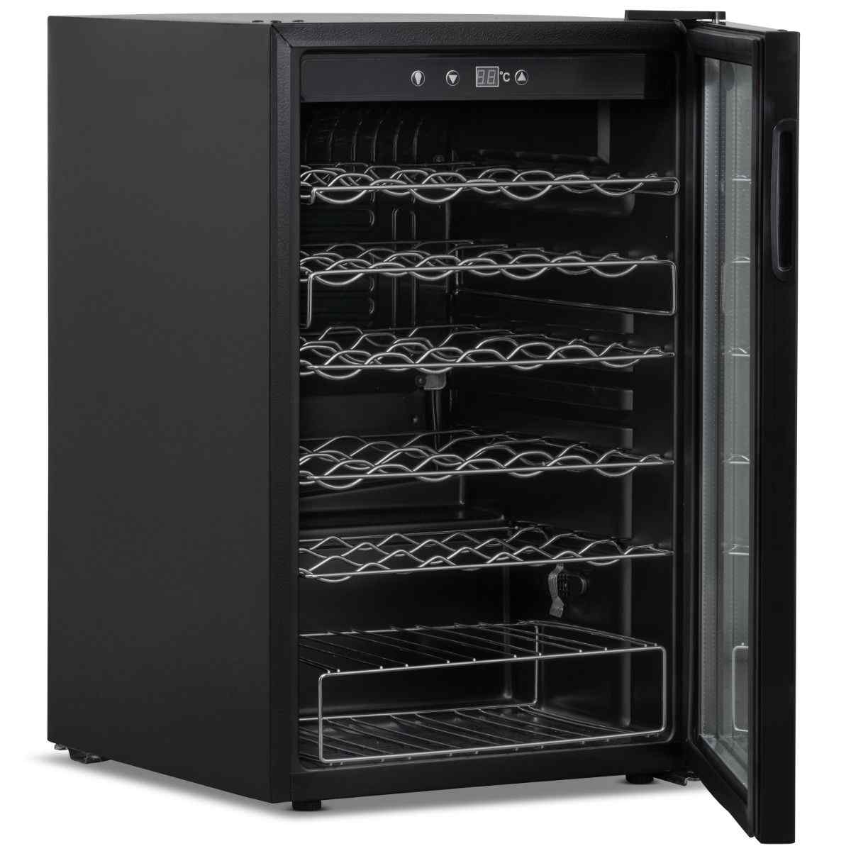 Koldbox Single Hinged Glass Door Under Counter Wine Cooler (WC125) – elegant bar fridge for UK restaurants and wine service areas