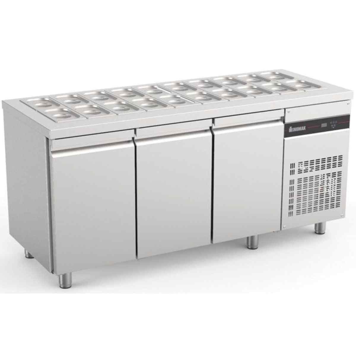 Inomak Hinged Door Gastronorm Saladette 2–3 Door Range for UK catering kitchens